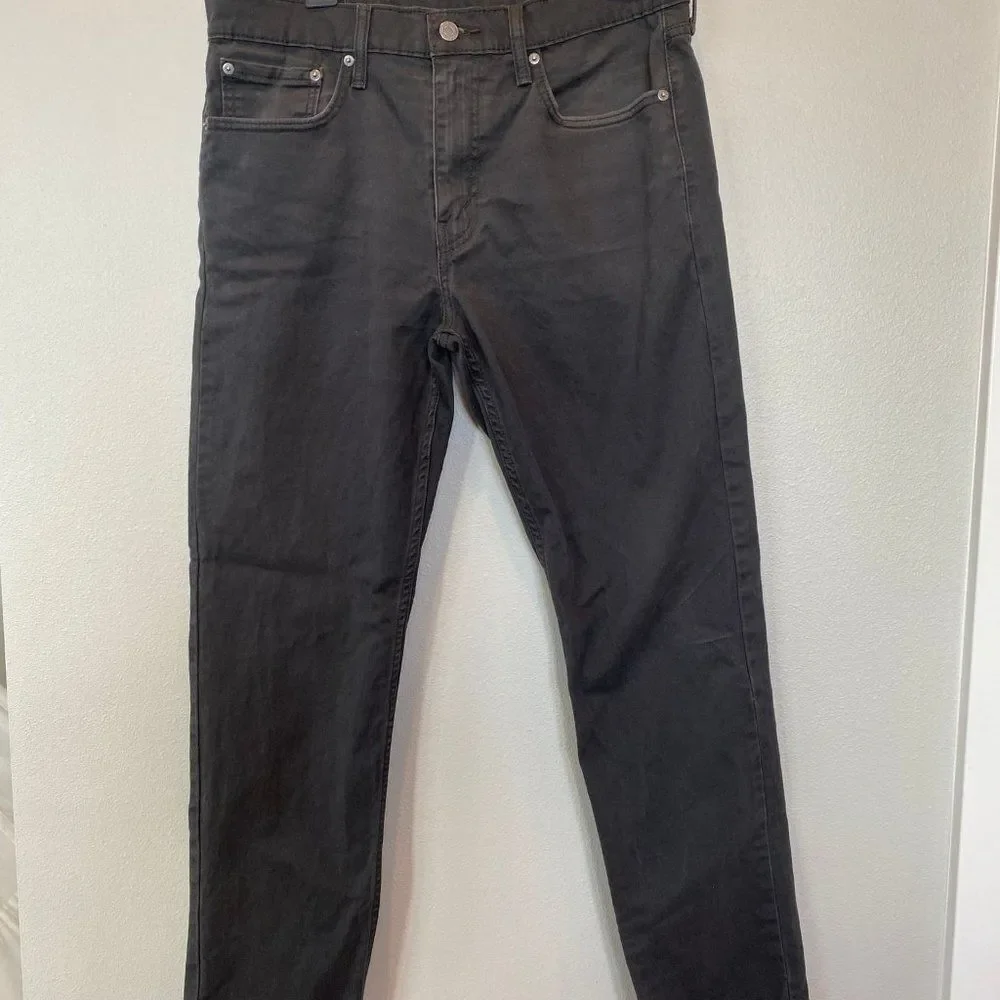 Levi's Classic 502 33x29 Graphite Gray Faded Black Taper Fit White Tab Pants